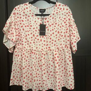 Neyson Women's White and Red Patterned Blouse​